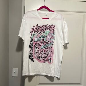 NWOT Graphic 3XL T-Shirt - White with Pink and Black Design